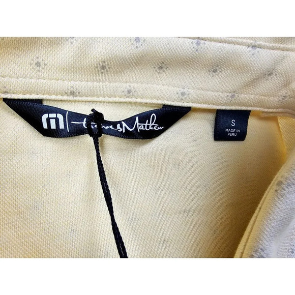Travis Mathew Size Small Men's Bamboo Calm Heather Golden Cream Yellow Polo NWT - Picture 4 of 11